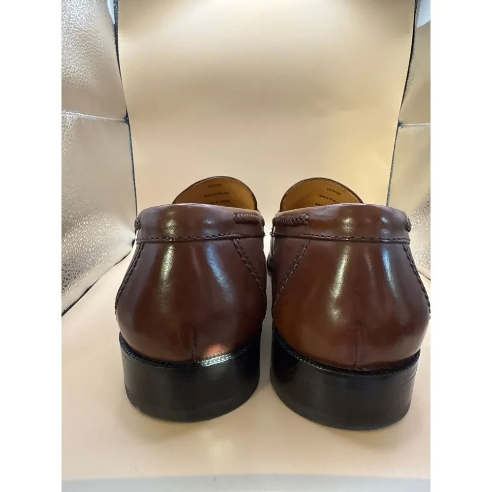 Men's Johnston & Murphy Size‎ 8W Brown Tassel Dress Loafer with Braid De…